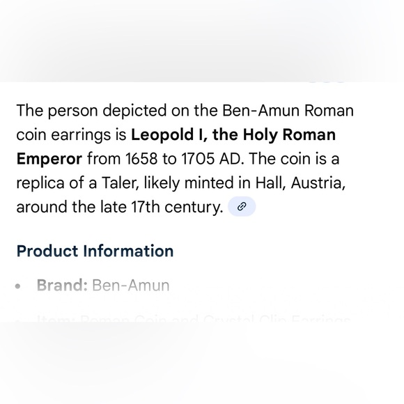 Ben-Amun stunning marked roman coin earrings - Picture 5 of 6